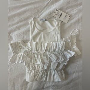 Zara Ruffle Crop Tank
